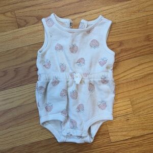 3 for $12 Organic Cotton Little Planet Strawberry Print Baby Romper 6 Month